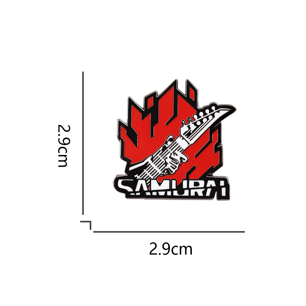 Cyberpunk 2077 Samurai Logo Badge Anime Peripheral Metal Brooch Fashion Trend Pin Backpack Accessories