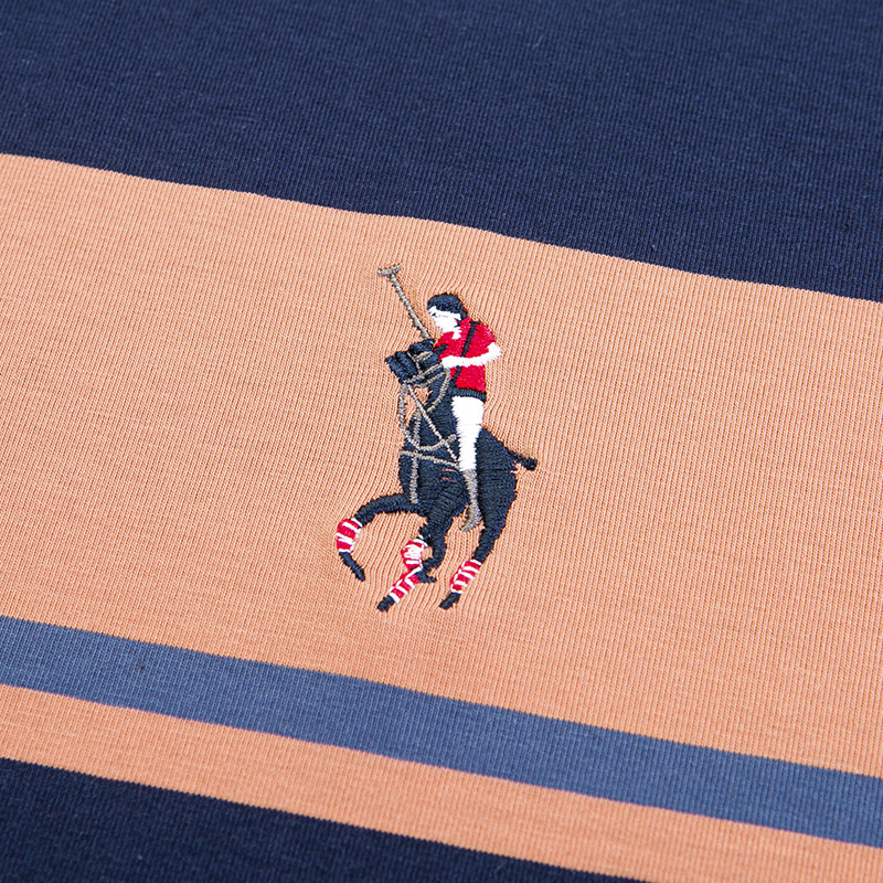 Exclusivo transfronterizo para verano nuevo estilo de algodón bordado de manga corta camiseta de hombre a rayas casual solapa de gran tamaño camisa POLO para hombre