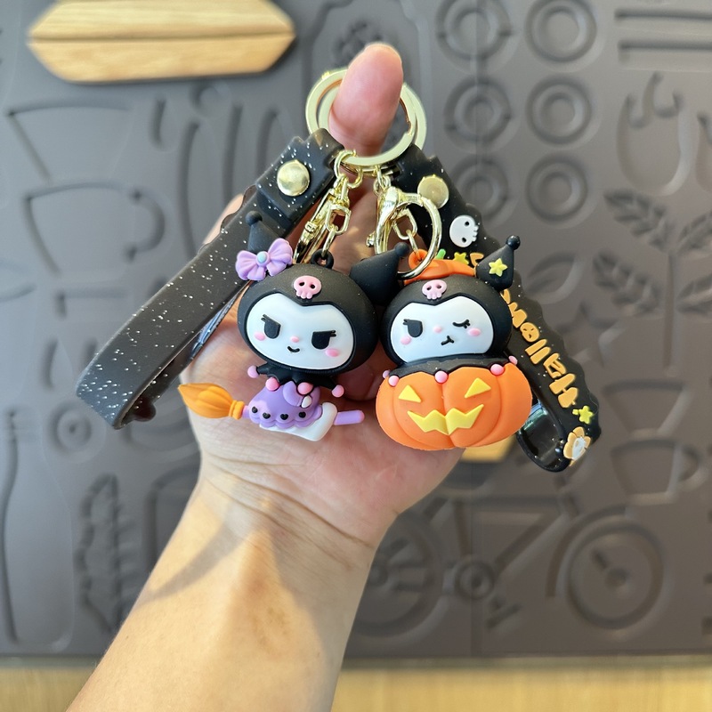 万圣节变装暗黑库洛米钥匙扣可爱三丽鸥情侣汽车钥匙链圈包包挂件|undefined
