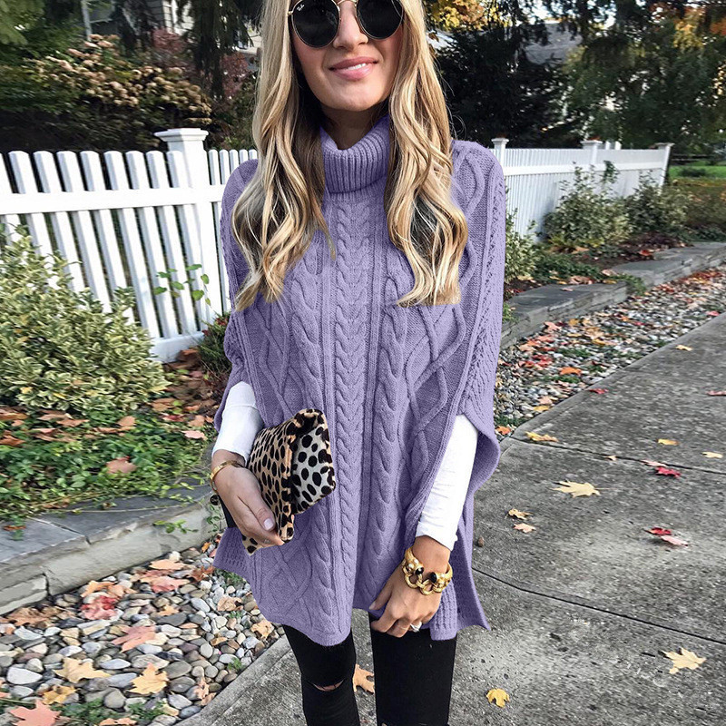 New Turtleneck Solid Color Street Hipster Sweater Loose Fashion Sweater Women's Shawl 27 undefined