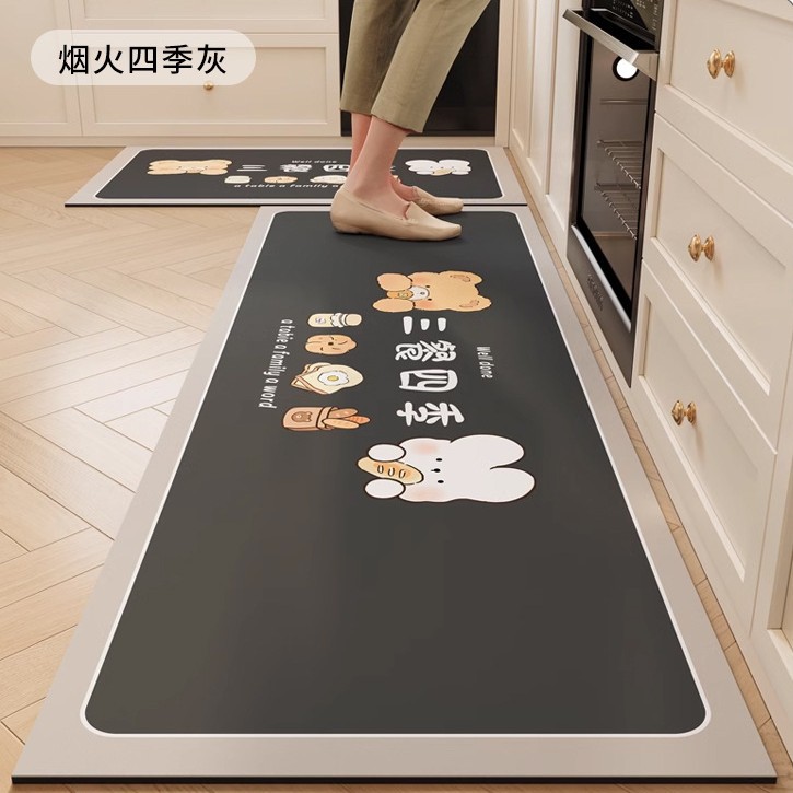 Cojín de cocina de dibujos animados resistente al desgaste resistente a la suciedad fácil de cuidar alfombra de barro de diatomeas absorción de agua absorción de aceite secado rápido cojín antideslizante doméstico