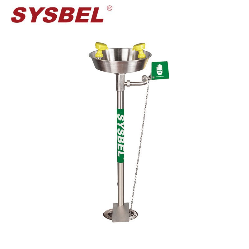 西斯贝尔WG7033F/FY/FG不锈钢立式安全洗眼器实验室紧急洗脸器