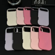 纯色金属框小胖妹苹果17pro手机壳iPhone17promax电镀16/15防摔xs