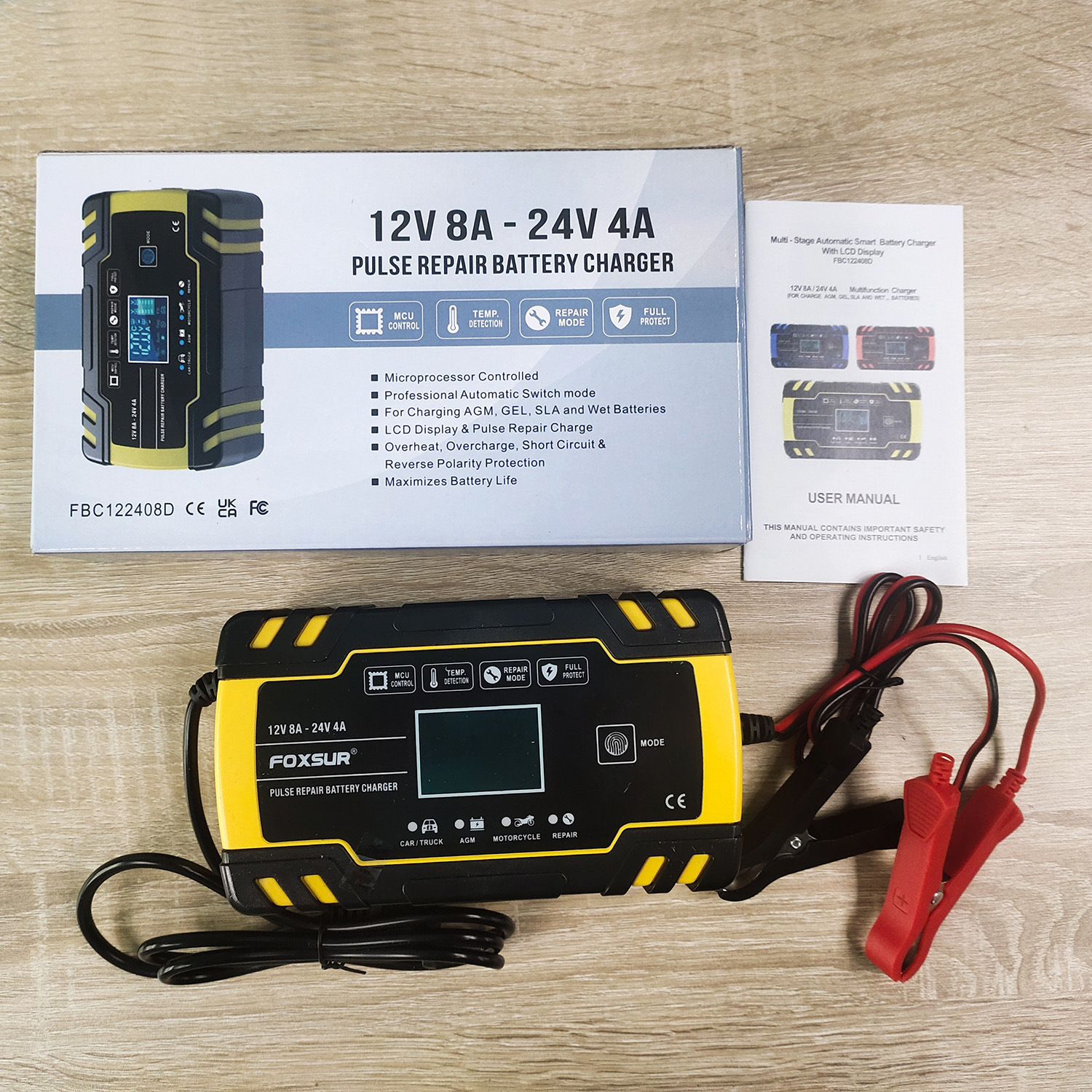 Multi-Stage Automatic Smart Battery Charger 100-240V battery charging