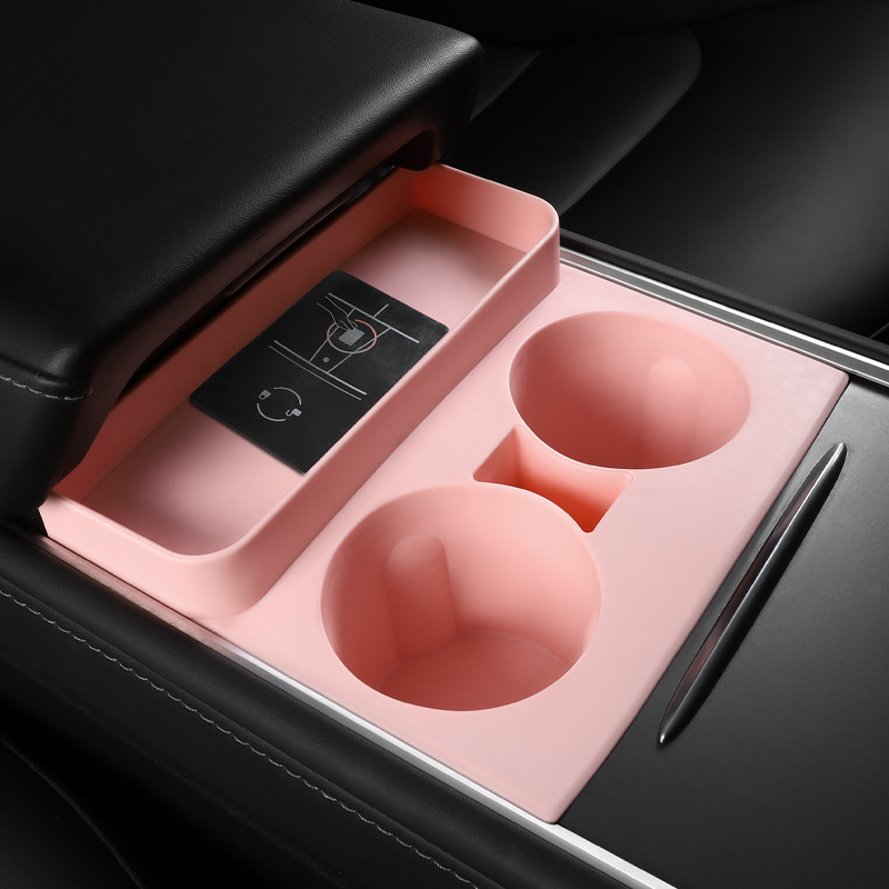 Caja de almacenamiento resistente a altas temperaturas de goma de silicio adecuada para cubierta de taza especial para limitador de taza de agua de control central de Tesla modelo Y / 3 image 5