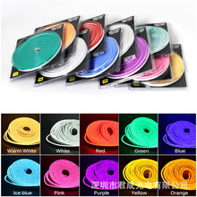 跨境专供低压12V柔性霓虹灯带套装高亮6X12硅胶灯带套装吸塑包装