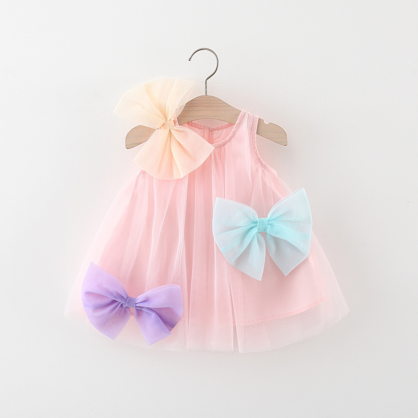 Mignon Noeud D'Arc Coton Filles Robes display picture 1