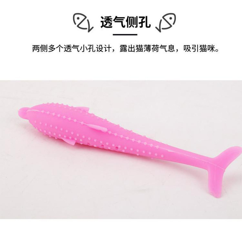 Venta caliente transfronteriza gato diente limpieza juguete menta silicona delfín juguete gato cepillo gato juguete gato teethbrush