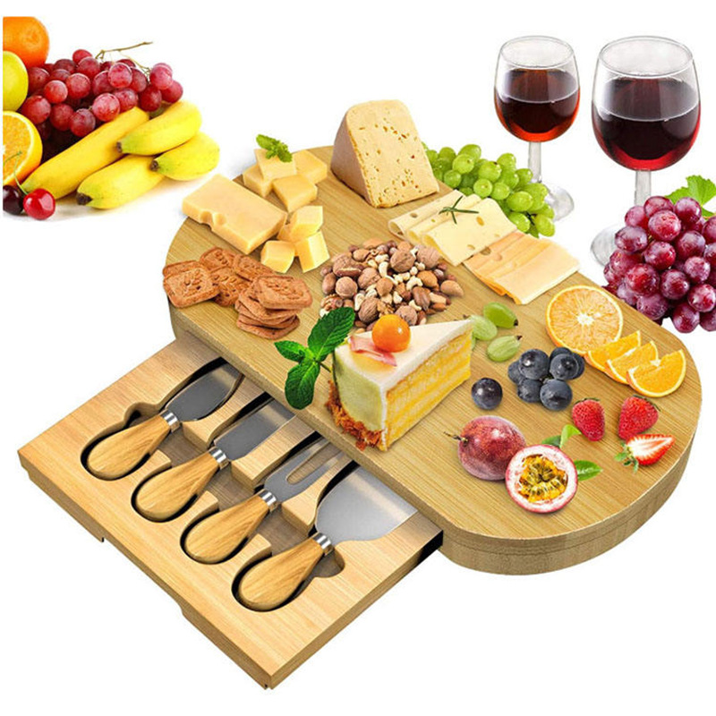 Bamboo cheese board square cooked food plate and knife cover for…