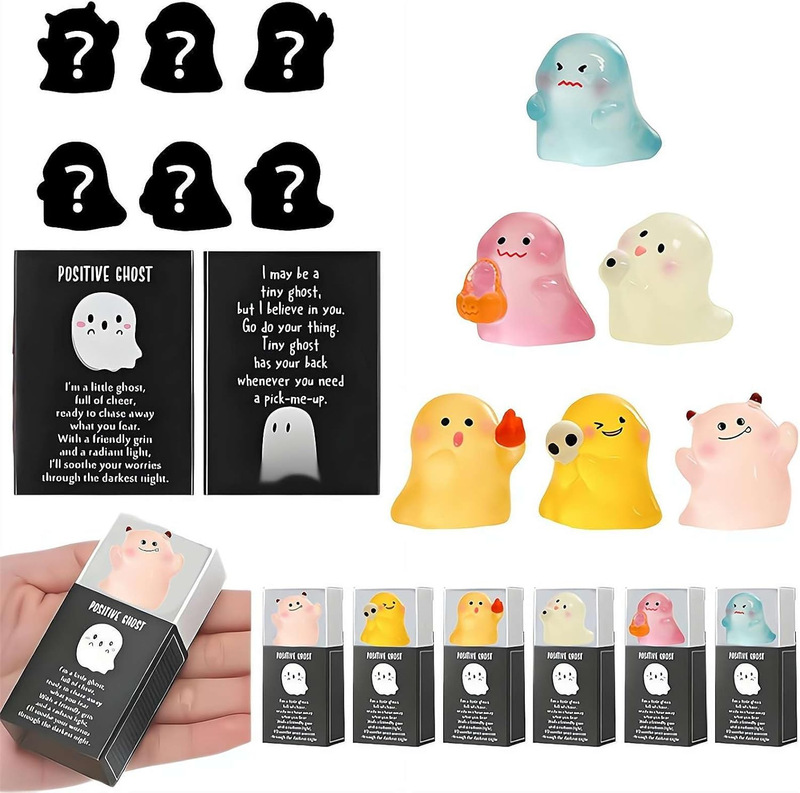 Glow in the Dark Mini Ghost Figures with Box夜光鬼魂盲盒|undefined