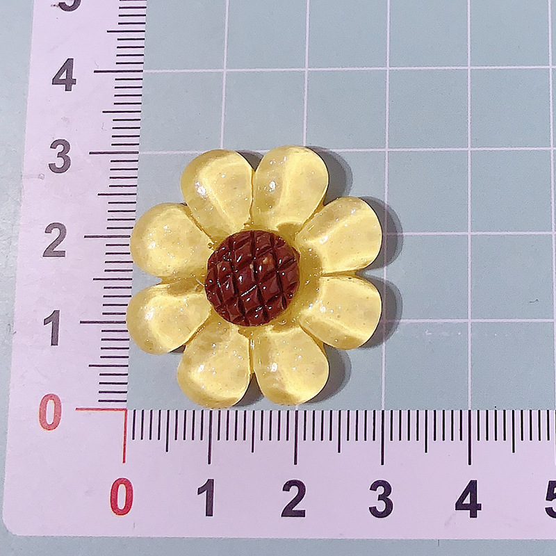 Transfronterizo nuevo macarón color transparente ocho pétalos flor diy accesorios de resina crema pegamento para el cabello pinzas para el cabello caso de teléfono móvil hecha a mano