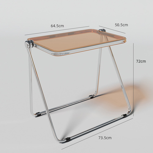 Transparent acrylic folding table portable office study desk Nordic bedroom home ins internet celebrity table and chair combination