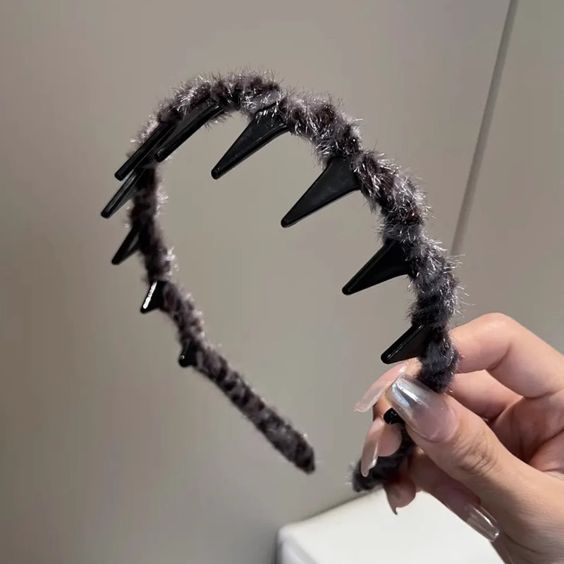 Peludo ondulado bandas de cabello 2025 nuevo alto cráneo bandas de cabello adornamiento de cabello otoño y invierno sensación de alta calidad temperamento retro clip para el cabello