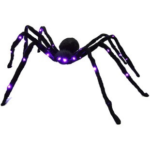 Cross-border New Halloween Luminous Spider Web Triangulated Web Fan Web Luminous Spider Electric Plush Big Spider
