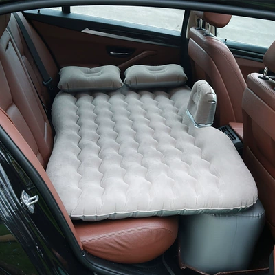 Vehicle-mounted inflatable bed Inflatable Mattress SUV Car Rear - basic-gray-wavy-pattern-long-pier