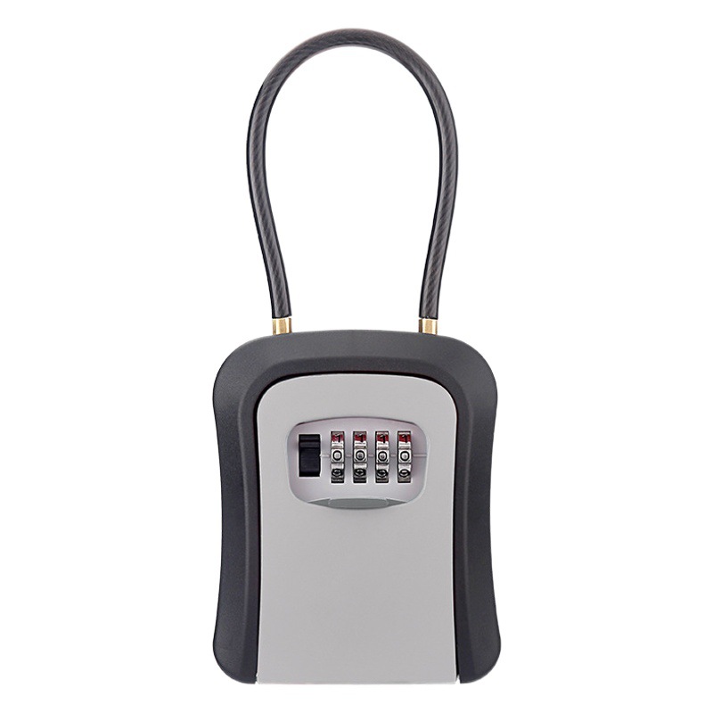 Cable de bloqueo de contraseña caja de llave de cable de acero suave colgante de pared colgante opcional clave contraseña