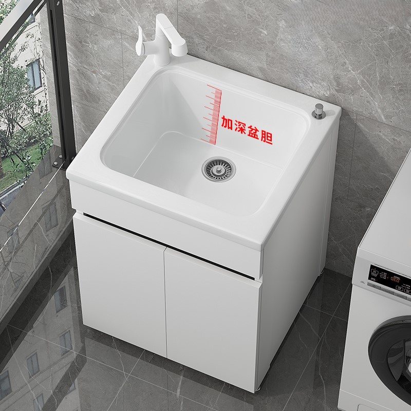 Mini abeja de paneles de lavandería armario de cerámica integrado lavabo lavabo lavabo lavabo profundo