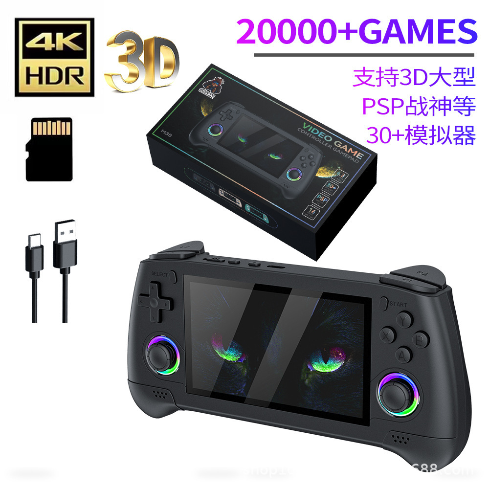 Cross-Border Popular M30 Handheld Game Console Open Source Handheld Large 3D Dual Joystick Psp Game Arcade Tv Connection