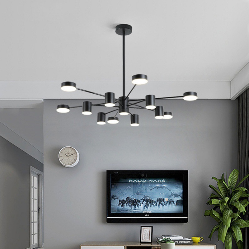 Nordic Living Room Chandelier, Post-Modern, Simple and Atmospheric, Home Restaurant, Bedroom, Creative and Personalized Suction and Hanging Lamps