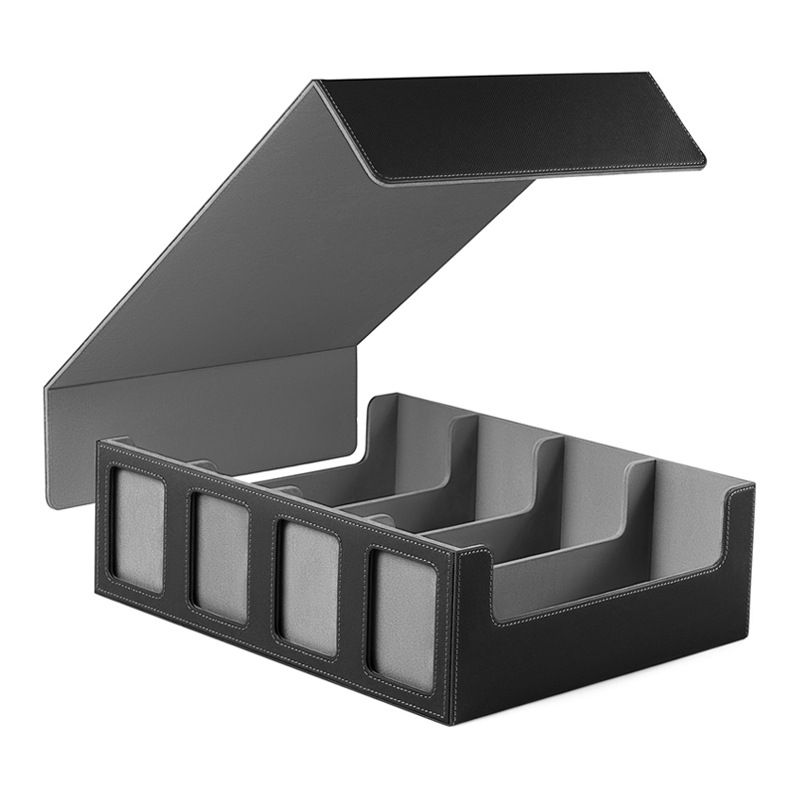 대용량 4칸 창문형 카드 케이스 - 블랙/그레이