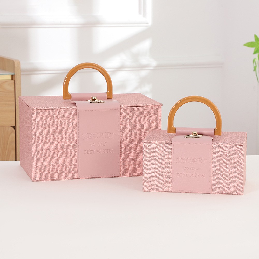 2023 nueva caja de regalo portátil regalo Festival de Primavera caja de embalaje de cuero caja de dulces de boda caja de regalo de mano al por mayor