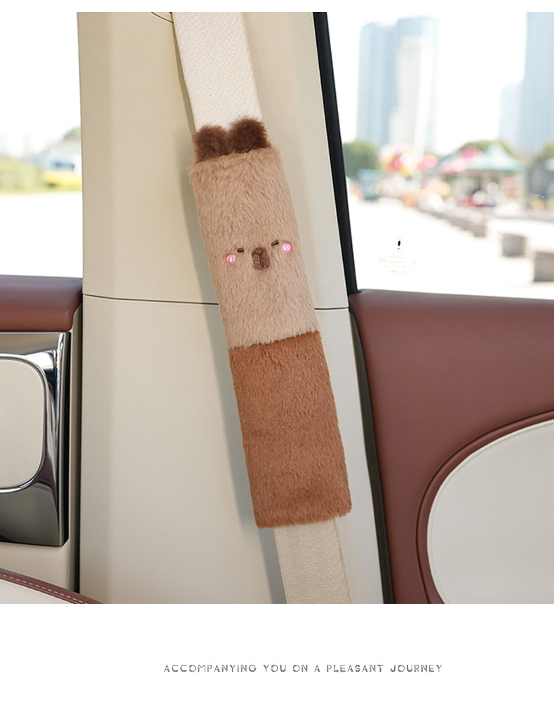 Manufacturer Customized Seat Belt Shoulder Pads Capibala Car Seat Belt Cover Plush Car Anti-Stranglehold Car Shoulder Pads