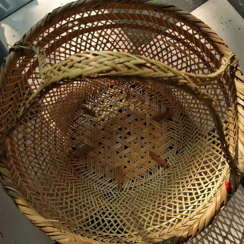 手持ちの大きな竹かご、竹編みの家庭用果物狩り、野菜かご、卵、小さな竹かご、収納かご|undefined