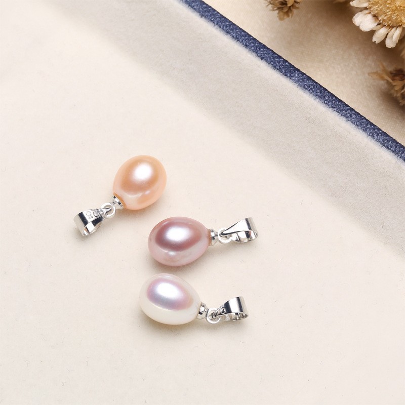 Natural Freshwater Aaaa Pearl Pendant Single Piece Without Chain S925 Sterling Silver Necklace Pendant Versatile Simple Elegant for Women