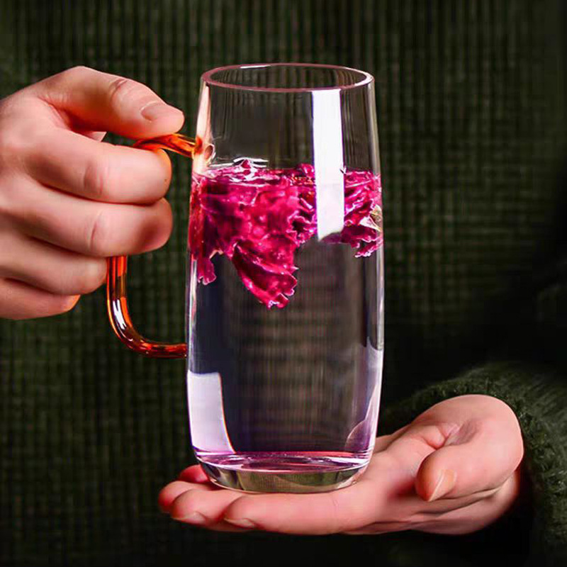 Vidrio de borosilicato con mango taza de té Oficina taza de agua unisex hogar té verde longjing taza de agua