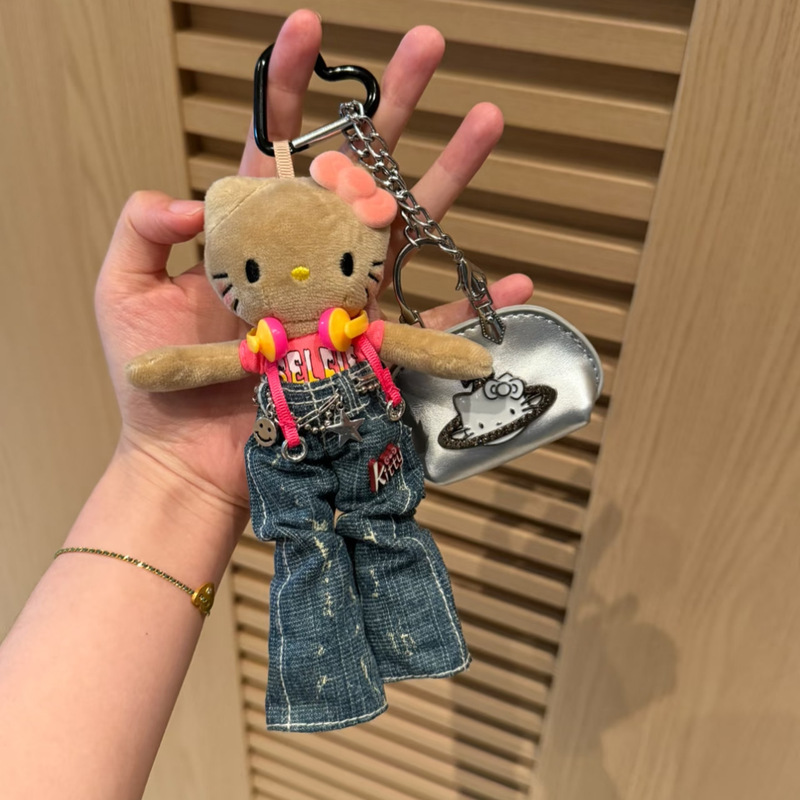秋冬可爱长腿kitty毛绒挂件裙子换装娃衣ins风玩偶挂饰背包钥匙扣|undefined