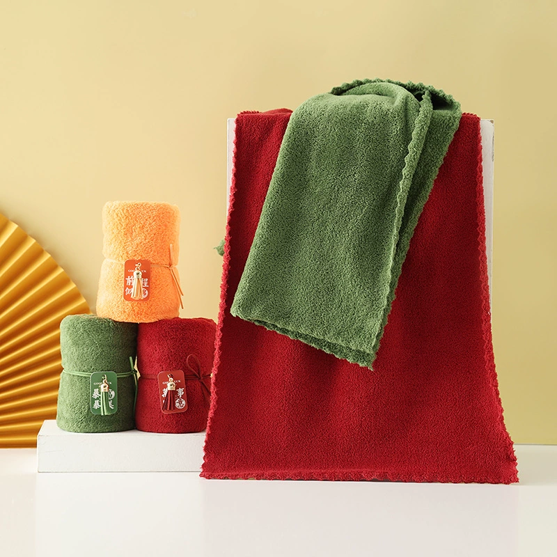 Новое коралловое бархатное полотенце с биркой, сувенирное полотенце, свадебный подарок, мягкое и впитывающее внутреннее подарочное полотенце для мероприятий