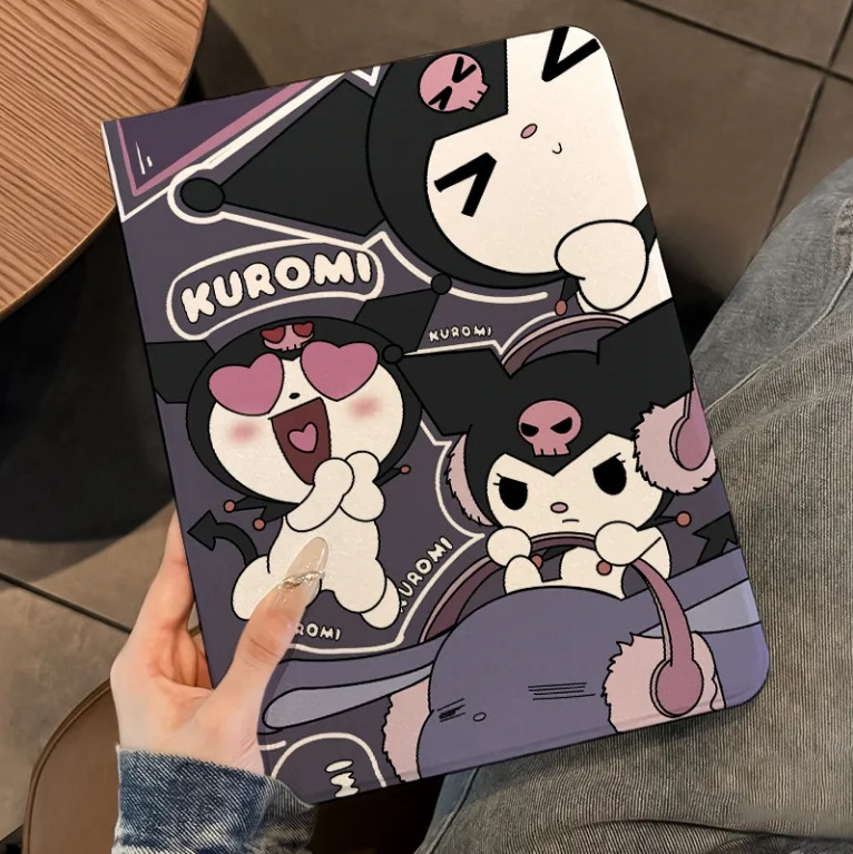 Cute Kuromi Suitable for iPad 7/8/9 Generation Tablet Protective Case 10.2 Inch 2021 Book Flip Cover Pro11