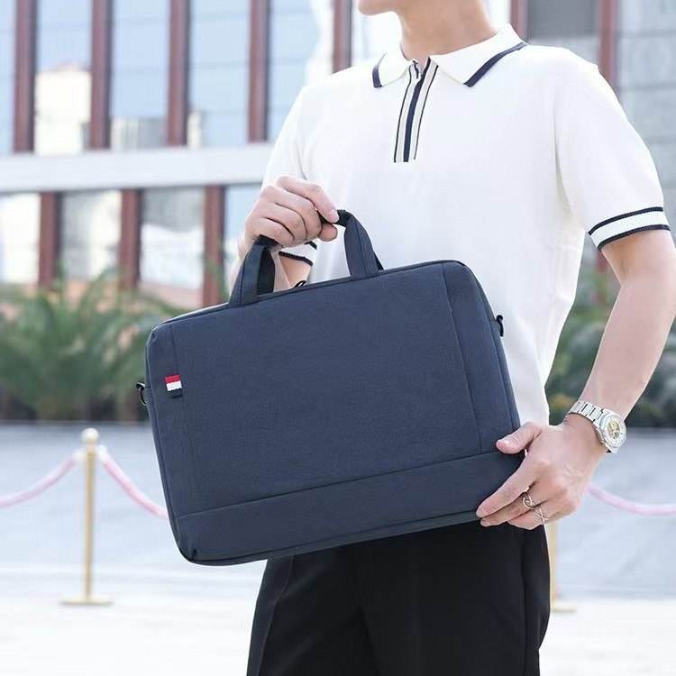 手提电脑包男士商务公文包办公室纯色休闲时尚单肩斜挎笔记本小包