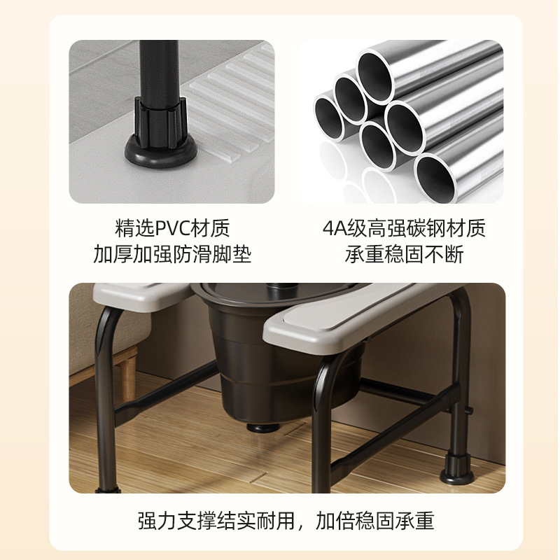 Silla de Inodoro Móvil de Plástico PP para Baño e Interior image 3