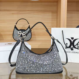 一件代发法式轻奢水钻包包女手提包2025新款高级感时尚满钻托特包