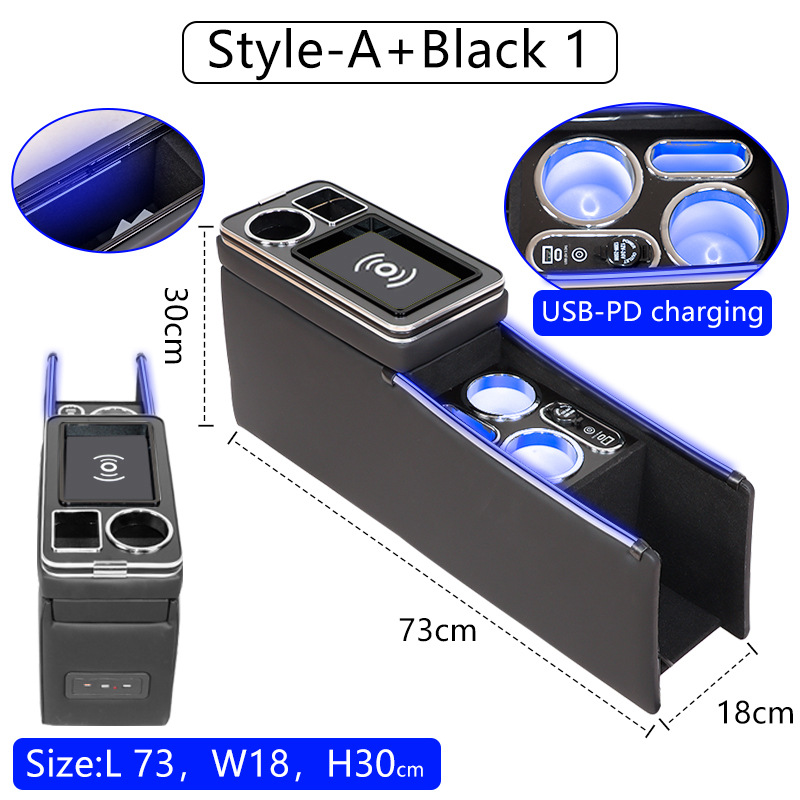 Toyota Center Console Armrest Box for Toyota Noah/VOXY 70/80/90/95 Series (Armrest box) - 7080-series-fuel-version-wireless-charging-side-light