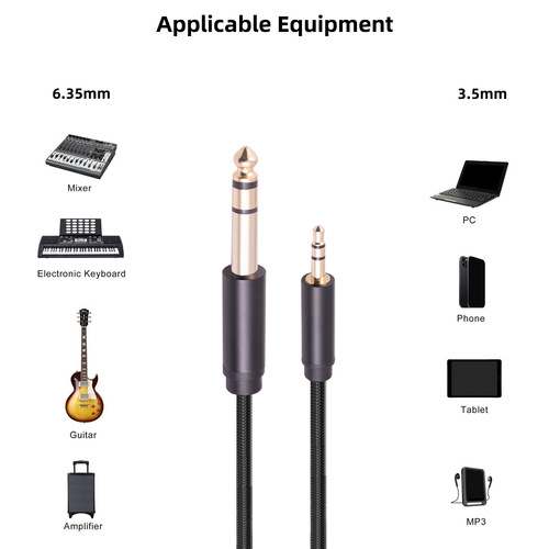 3.5mm to 6.5mm mobile phone amplifier audio mixer speaker electric guitar electric piano audio cable