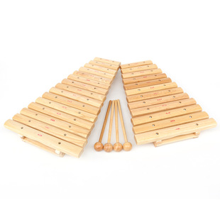 Orff Early Education Percussion Instrument Oak 15-tone Knocking Qin Kindergarten Wooden Small Bell Qin Children Early Education Enlightenment Qin