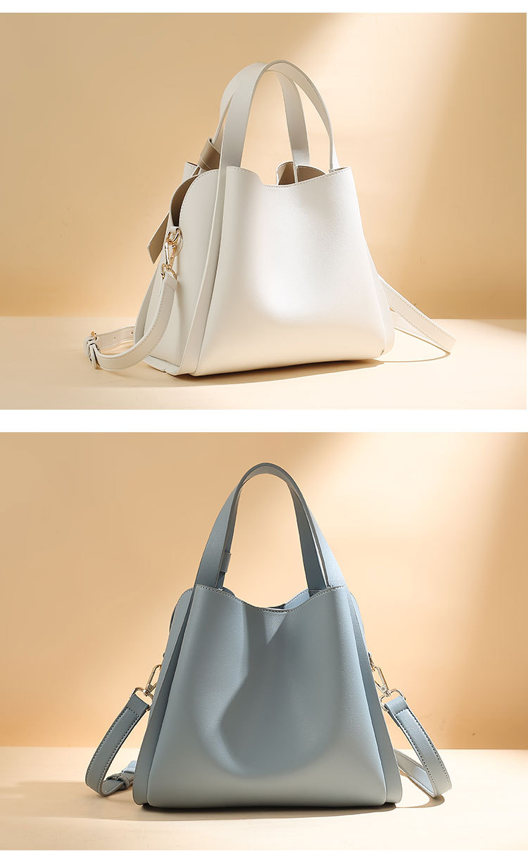 Women's Medium Pu Leather Solid Color Classic Style Magnetic Buckle Bucket Bag display picture 17