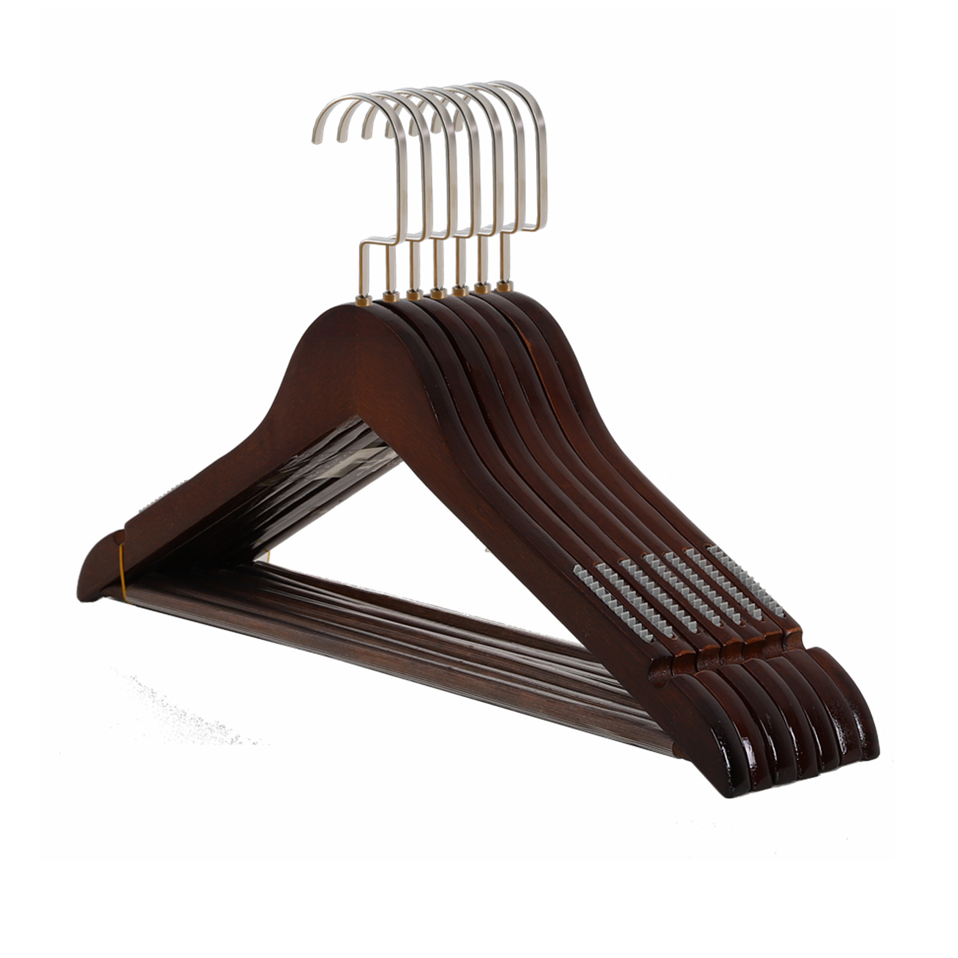 Madera maciza antideslizante sin costuras percha de madera tienda de ropa hotel de madera percha pantalones clip de ropa para adultos al por mayor