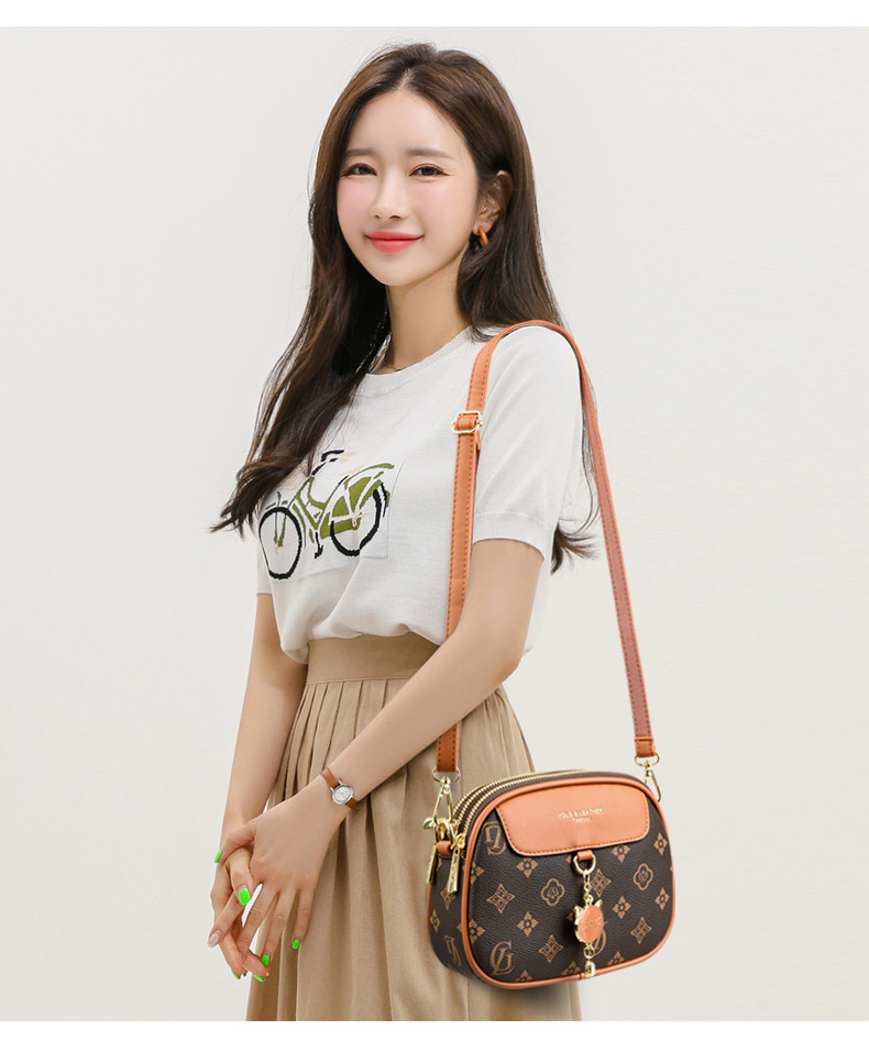 New women's bag, single shoulder crossbody, fashionable and versatile, simple hanging pendant, Korean version 3411_voghion.com