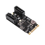 乐扩M2转SATA3扩展卡PCIE3.0 M.2 NVME SSD硬盘转接卡2口免驱飞腾