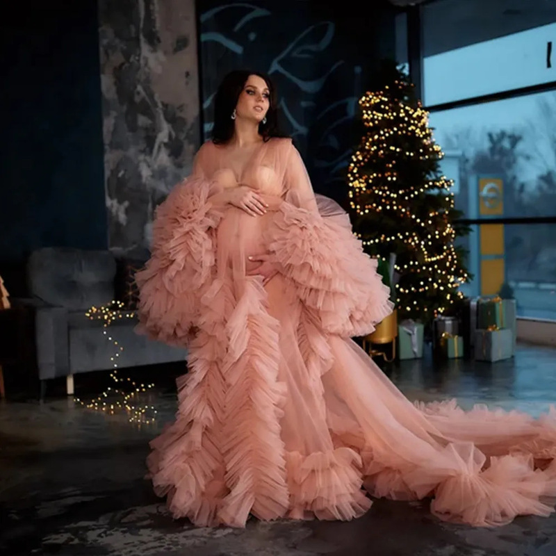 Parent-Child Mesh Dress for Party, Birthday Photoshoot, Maternity Tulle Dress, Supports Dropshipping, Puffy Wedding Dress