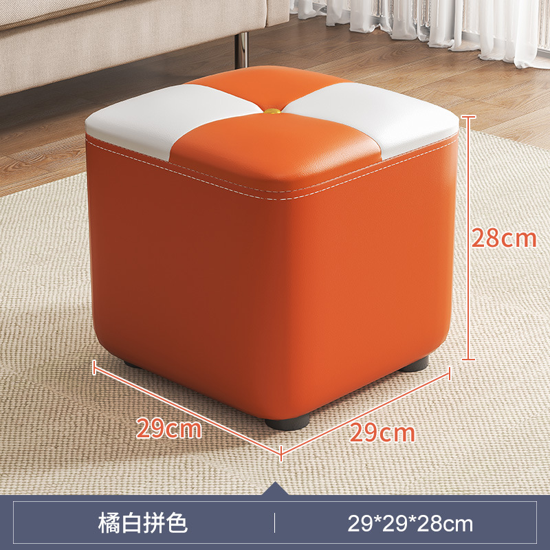 Tecnología tela suave bolsa Internet celebridad pequeño taburete casa taburete bajo puerta Cambio de zapatos taburete sala de estar sofá taburete madera maciza banco pequeño