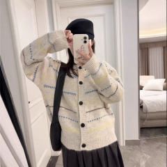毛衣外套女宽松百搭韩系羊毛针织开衫优质洋气优雅风2025秋冬新款
