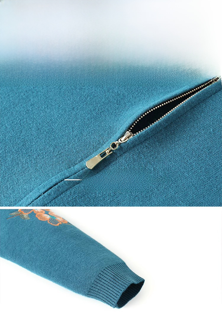 Mom's autumn wool sweater coat middle-aged women's spring and autumn short cardigan small middle-aged and elderly clothes embroidered