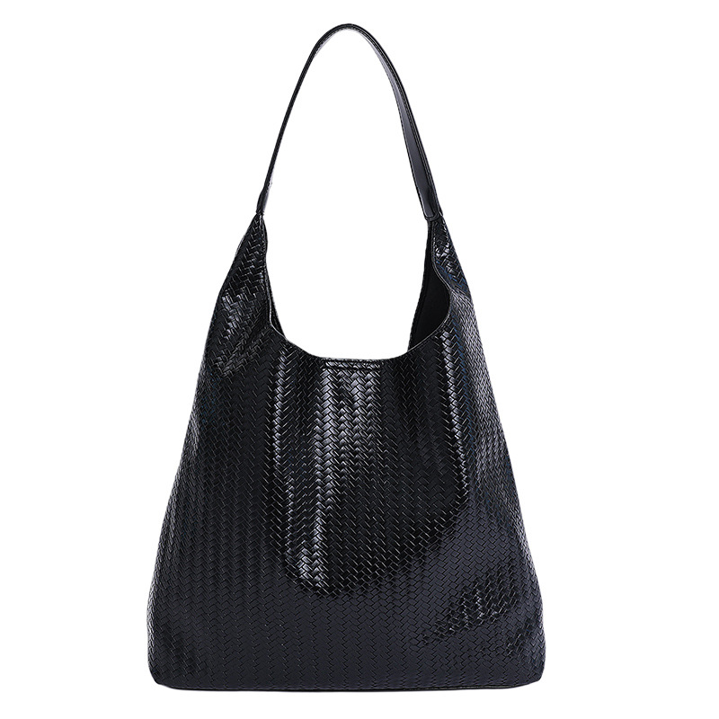 Transfronterizos de gran capacidad bolsa de cestas de verduras para mujeres 2025 otoño y invierno nueva bolsa de hombro retro tejida bolsas de cubo