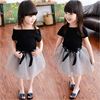 Summer set, children's fashionable summer clothing, Korean style, western style, children's clothing, open shoulders