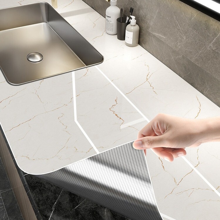 Sink stickers, bathroom marble waterproof countertop renovation, vanity renovation, bathroom cabinet makeover, self-adhesive film Sink stickers, bathroom marble waterproof countertop renovation, vanity renovation, bathroom cabinet makeover, self-adhesive film