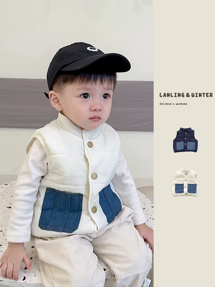 INS estilo coreano hombres y mujeres bebé forrado de lana engrosada ropa recién nacido chaleco infantil moda chaleco abrigo invierno
